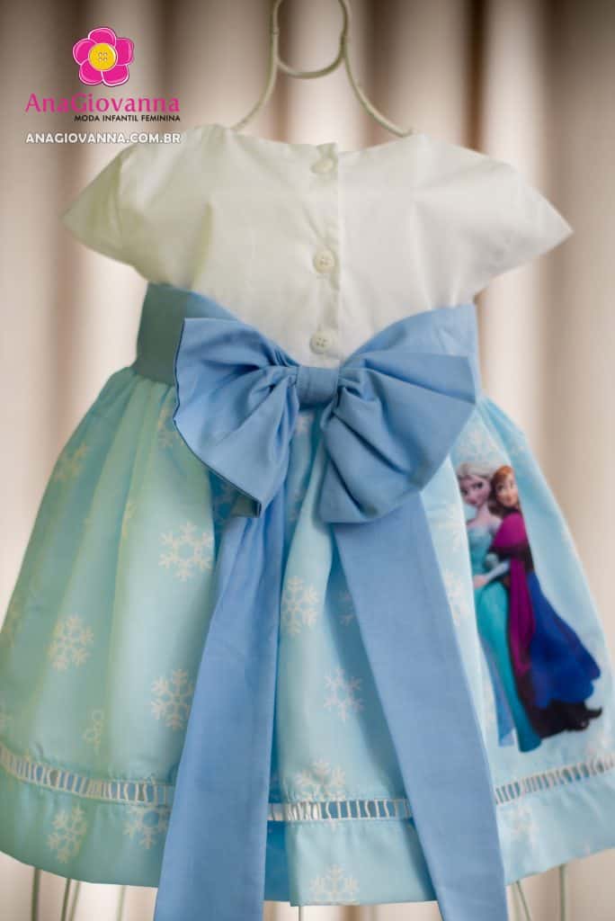 Vestido infantil de festa para aniversário da Frozen